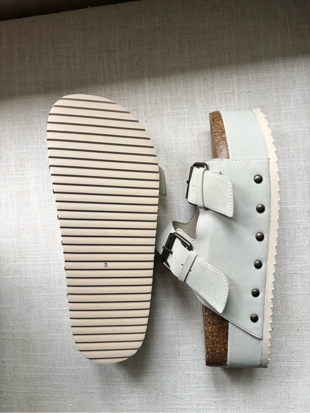 Altar'd State Platform Double-Buckle Cork Slide Sandals